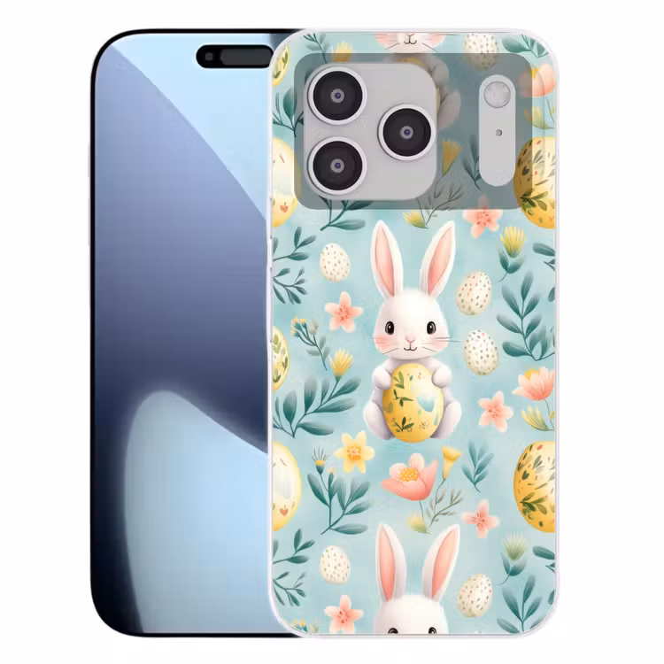 Konijn - Eieren - Takjes Telefoonhoesje iPhone 17 Pro klein -3d