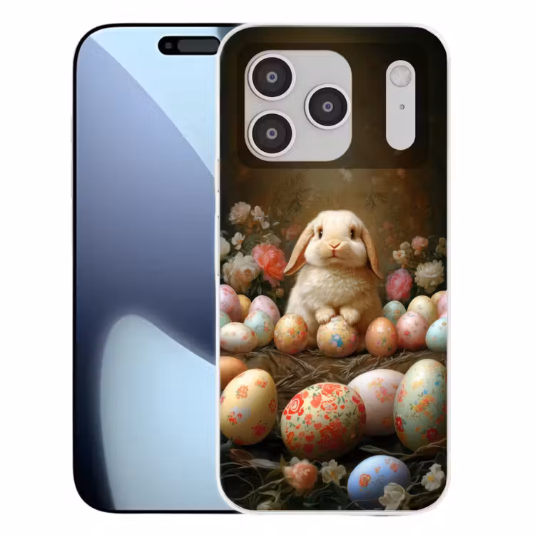 Konijn - Paaseieren - Stilleven Telefoonhoesje iPhone 17 Pro klein -3d