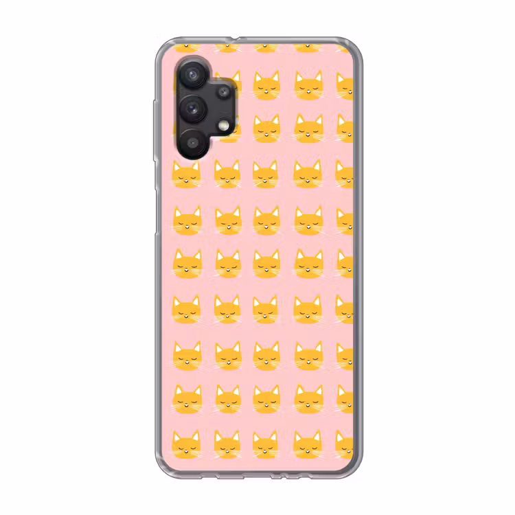 Katten - Patroon - Roze Telefoonhoesje Samsung Galaxy A32 5G klein 346 -3d