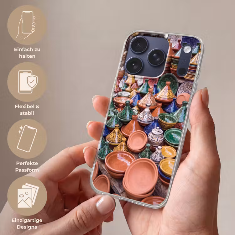 Handyhülle - Keramik – Bunt – Muster - Aardewerk - Kleurrijk - Patroon Telefoonhoesje iPhone 17 Pro klein