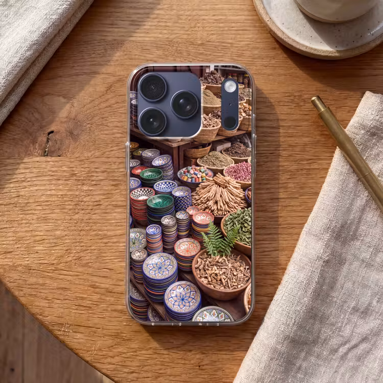 Handyhülle - Keramik – Orientalisch – Farbenfroh - Aardewerk - Oosters - Kleurrijk Telefoonhoesje iPhone 17 Pro klein