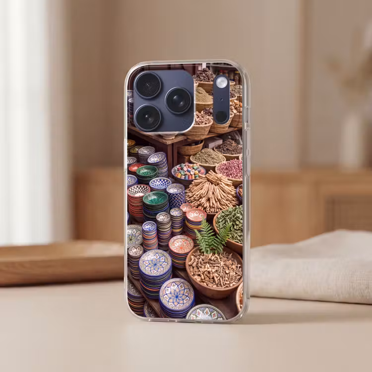 Handyhülle - Keramik – Orientalisch – Farbenfroh - Aardewerk - Oosters - Kleurrijk Telefoonhoesje iPhone 17 Pro klein