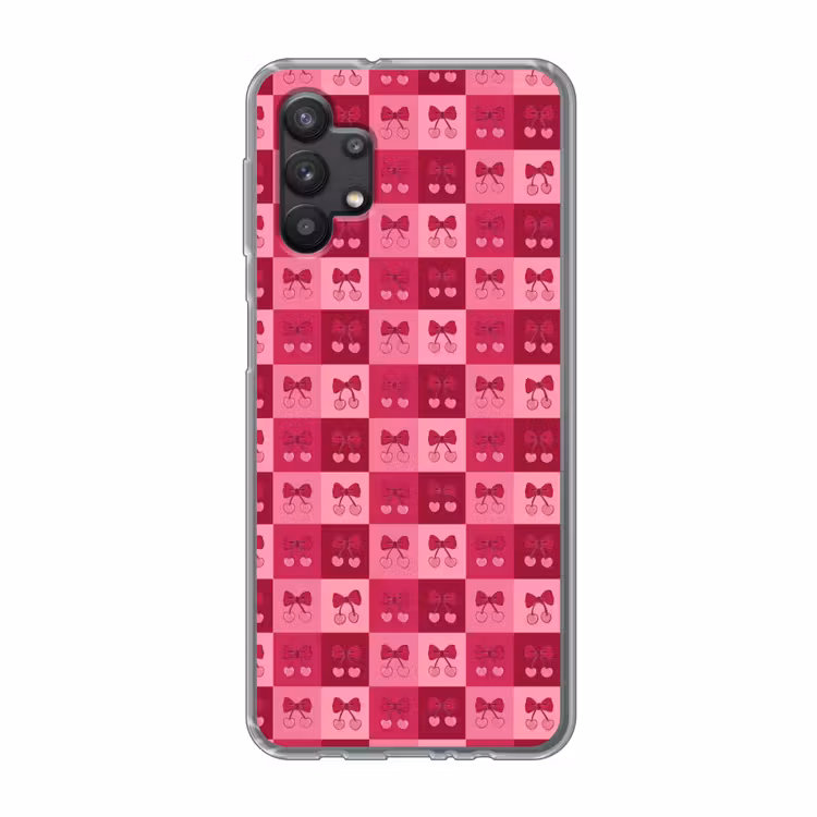 Kersen - Strikjes - Speels - Roze - Bordeaux Telefoonhoesje Samsung Galaxy A32 5G klein 346 -3d