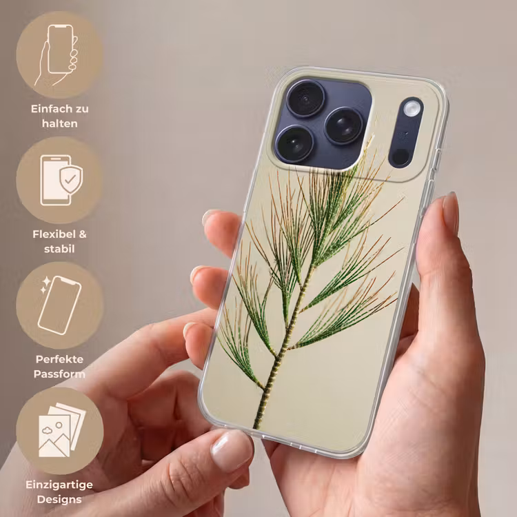 Dennentak - Naaldvormige bladeren - Lichtgroen Telefoonhoesje iPhone 17 Pro klein -sfeer3_DE