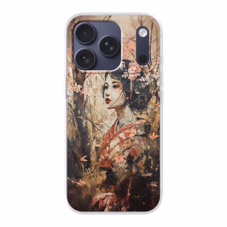 Kimono - Vrouw - kersenbomen Telefoonhoesje iPhone 17 Pro klein -3d