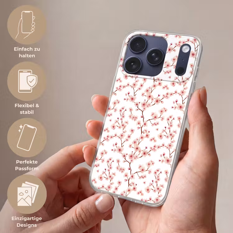 Kersenbloesem - Takken - Roze Telefoonhoesje iPhone 17 Pro klein 878 -sfeer3_DE