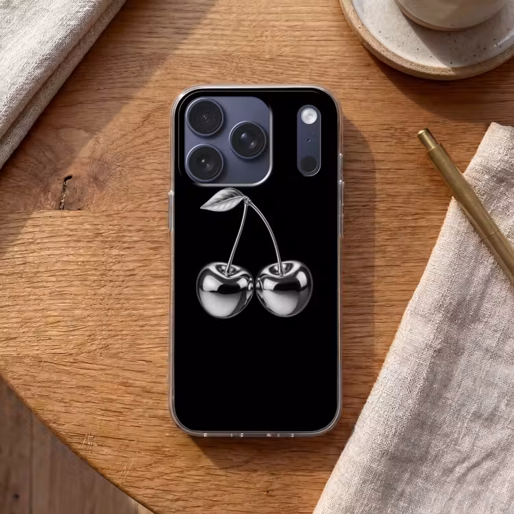 Kers - Luxueus - Metallic Telefoonhoesje iPhone 17 Pro klein -sfeer1