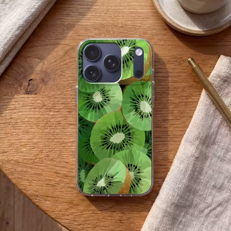 Kiwi - Groen - Pitten Telefoonhoesje iPhone 17 Pro klein -sfeer1