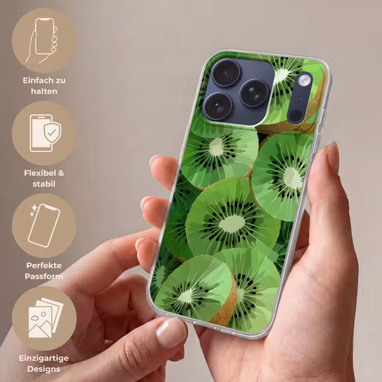 Kiwi - Groen - Pitten Telefoonhoesje iPhone 17 Pro klein -sfeer3_DE
