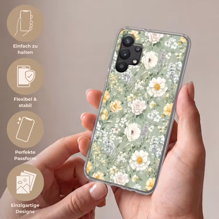 Klassiek - Bloemenpatroon - Kleurrijk Telefoonhoesje Samsung Galaxy A32 5G klein 346 -sfeer3_DE