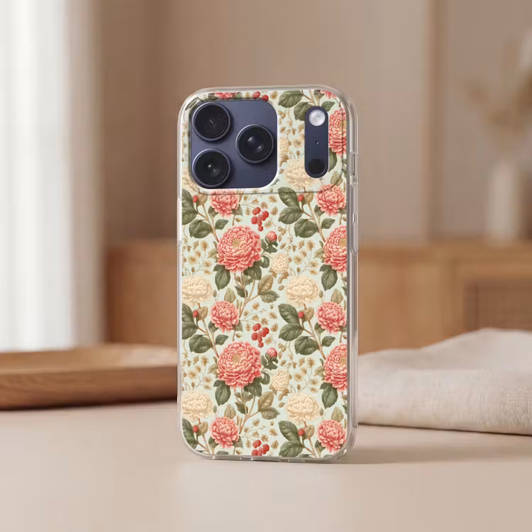 Klassiek - Botanisch - Veelkleurig Telefoonhoesje iPhone 17 Pro klein 878 -sfeer2