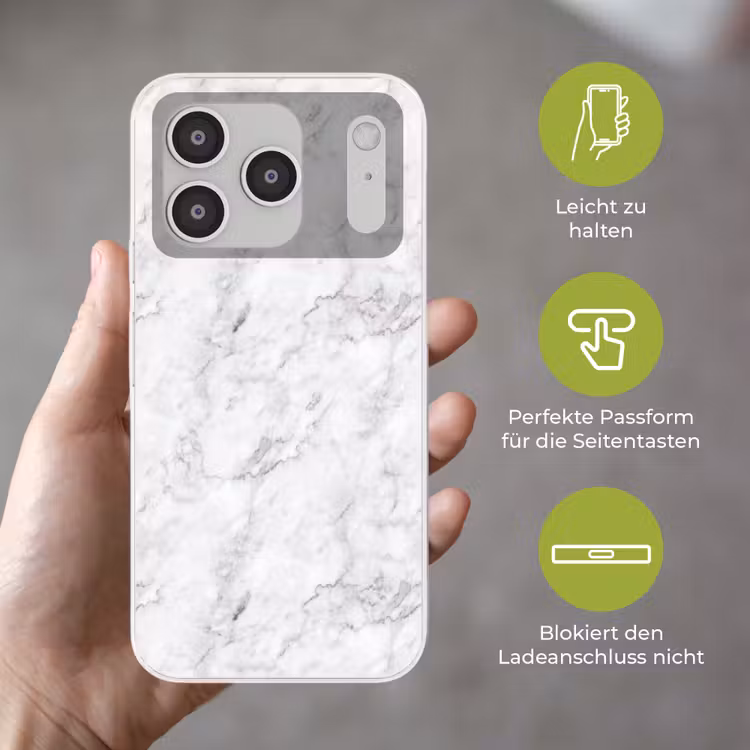 Klassiek - Marmer - Aders - Grijs Telefoonhoesje iPhone 17 Pro klein 878 -sfeer3_DE