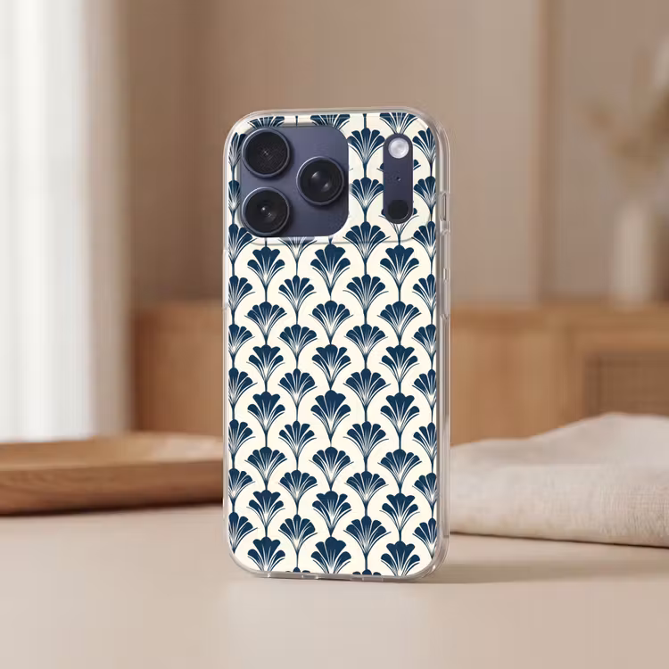 Klassiek - Motief - Blauw Telefoonhoesje iPhone 17 Pro klein 878 -sfeer2