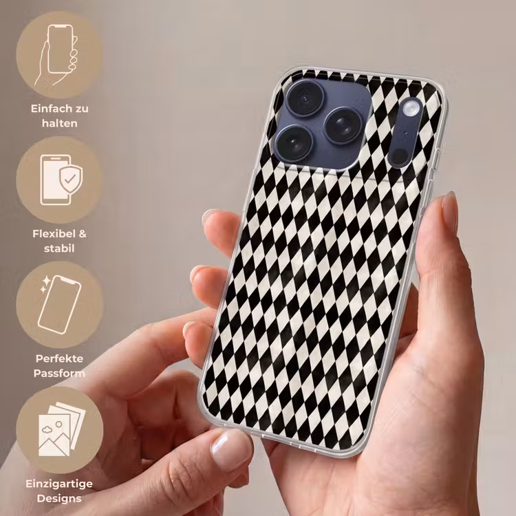 Klassiek - Patroon - Zwart Telefoonhoesje iPhone 17 Pro klein 878 -sfeer3_DE