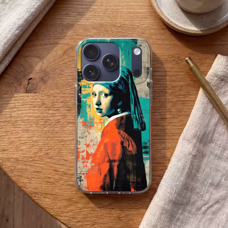 Klassiek - Pareloorbel - Streetartstijl - Kleurrijk Telefoonhoesje iPhone 17 Pro klein -sfeer1