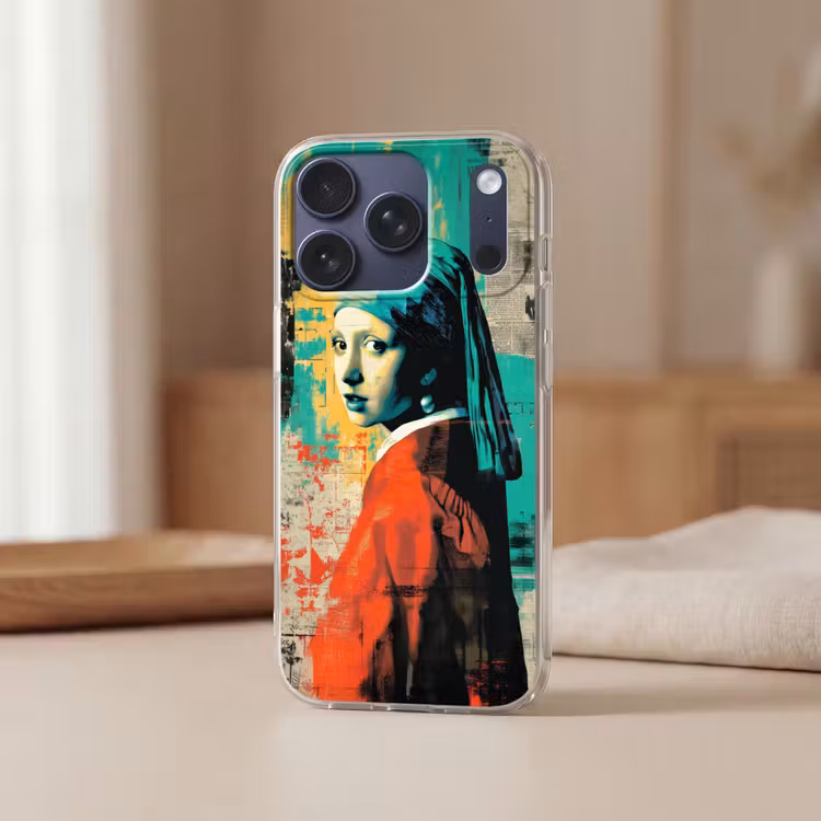 Klassiek - Pareloorbel - Streetartstijl - Kleurrijk Telefoonhoesje iPhone 17 Pro klein -sfeer2