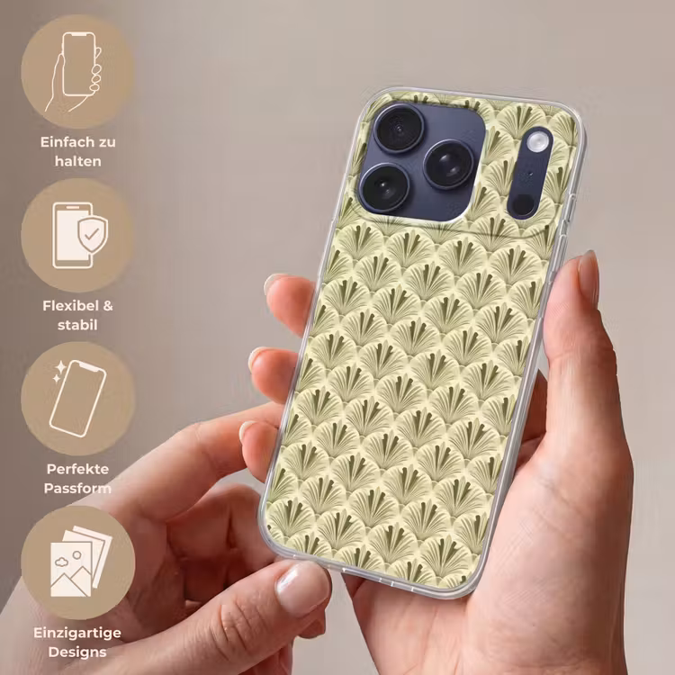 Klassiek - Waaier - Groen Telefoonhoesje iPhone 17 Pro klein 878 -sfeer3_DE