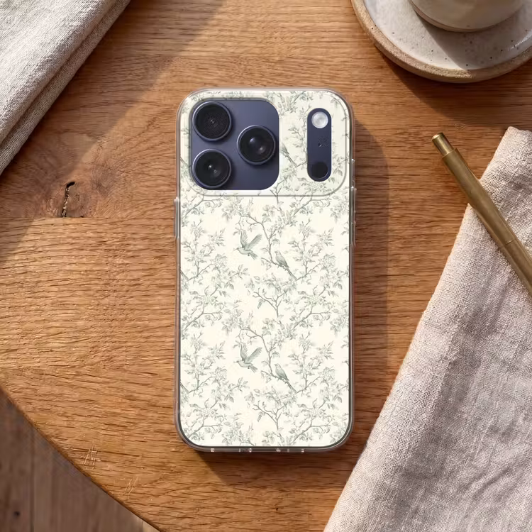 Klassiek - Vogels - Groen Telefoonhoesje iPhone 17 Pro klein 878 -sfeer1