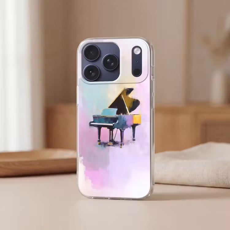 Piano - Pastel - Elegant - Dromerig Telefoonhoesje iPhone 17 Pro klein -sfeer2