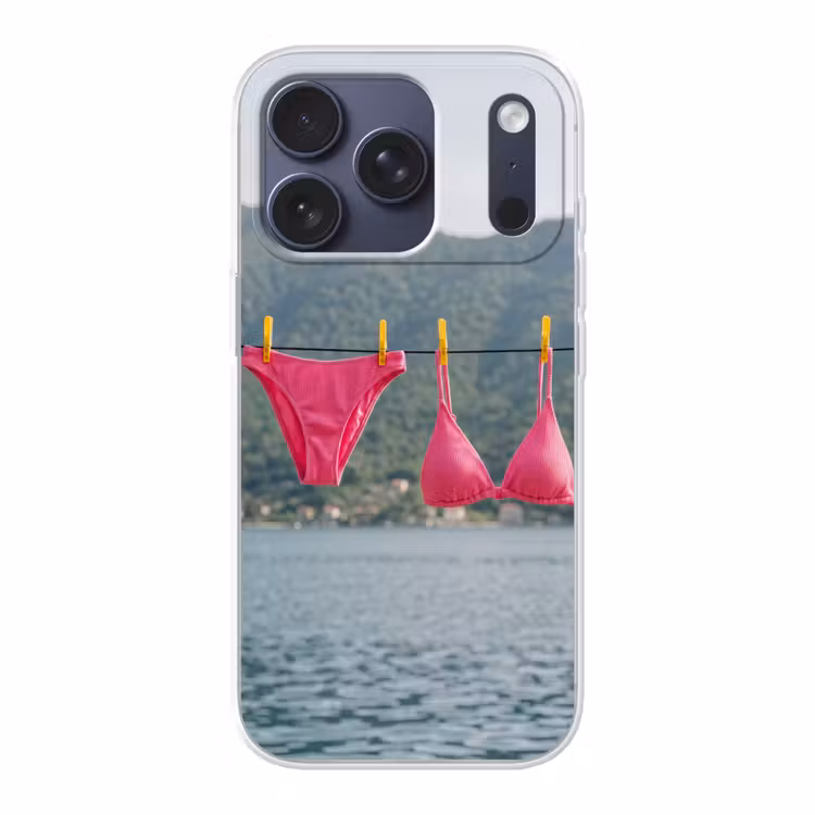 Kleding - Badkleding - Waslijn - Zomer - Roze Telefoonhoesje iPhone 17 Pro klein -3d