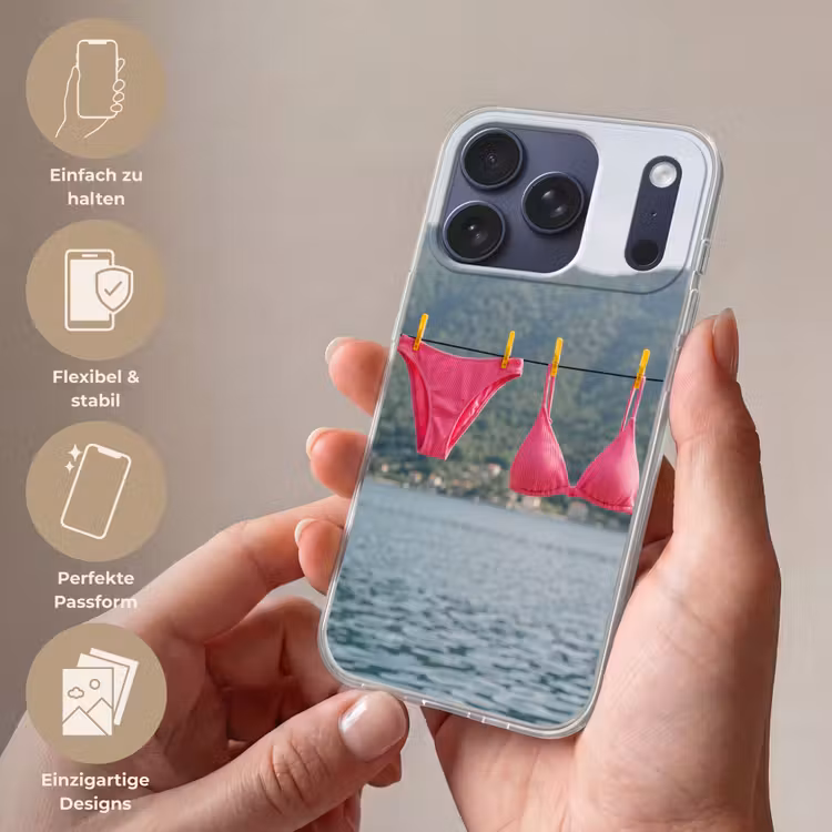Kleding - Badkleding - Waslijn - Zomer - Roze Telefoonhoesje iPhone 17 Pro klein -sfeer3_DE