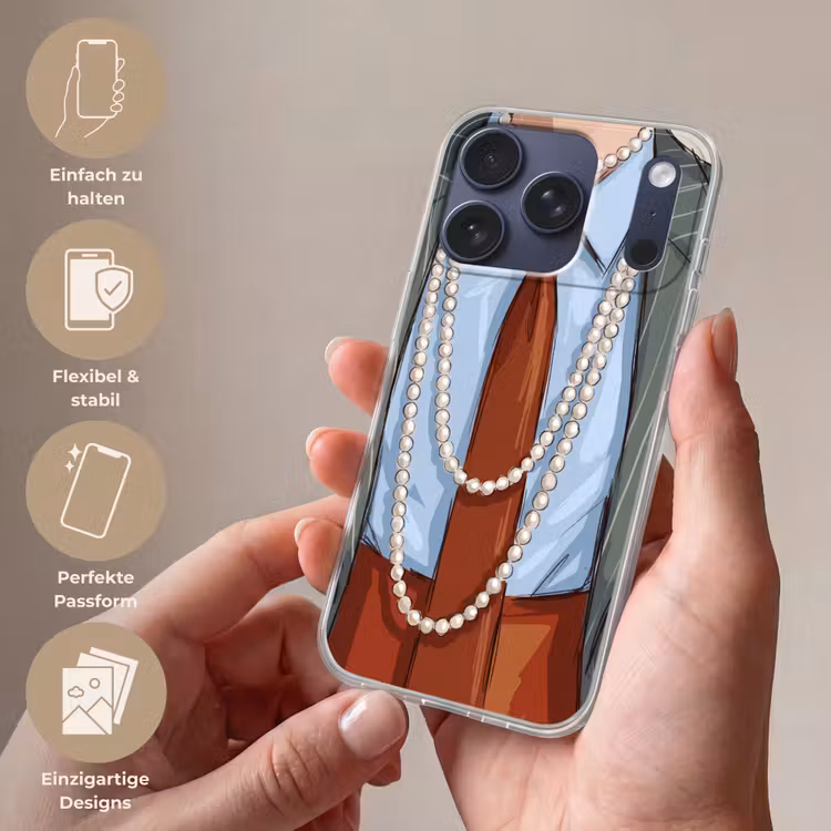 Kleding - Strik - Parels - Klassiek - Mode Telefoonhoesje iPhone 17 Pro klein -sfeer3_DE