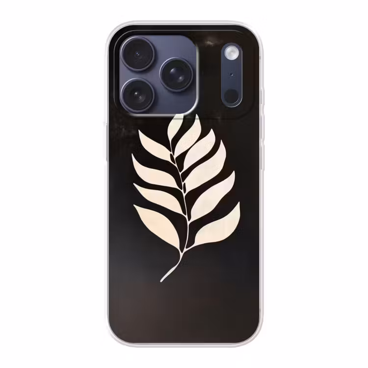 Blad - Wit - Minimalistisch Telefoonhoesje iPhone 17 Pro klein -3d