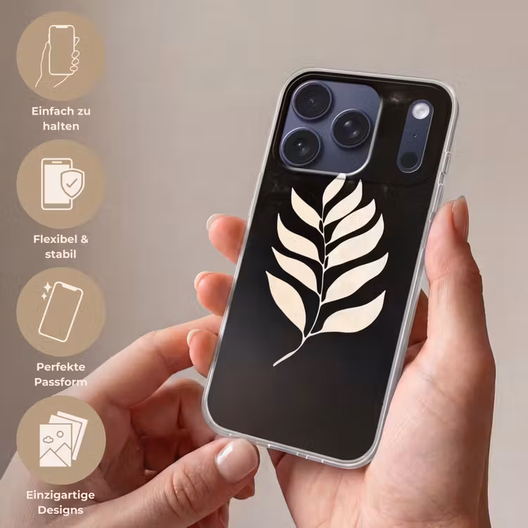 Blad - Wit - Minimalistisch Telefoonhoesje iPhone 17 Pro klein -sfeer3_DE