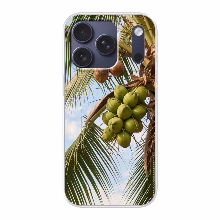 Kokosnoot - Boom - Tropisch - Natuur - Groen Telefoonhoesje iPhone 17 Pro klein -3d
