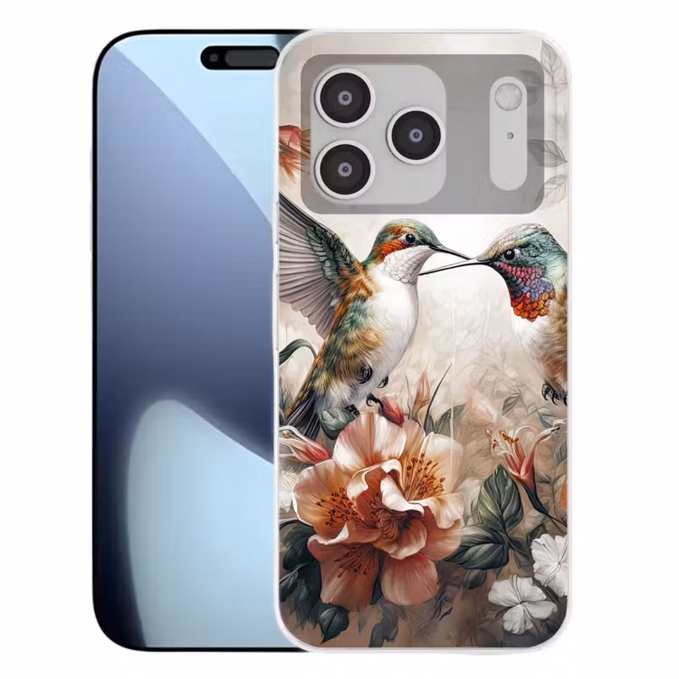 Kolibrie - Vogels - Bloemen - Natuur Telefoonhoesje iPhone 17 Pro klein -3d