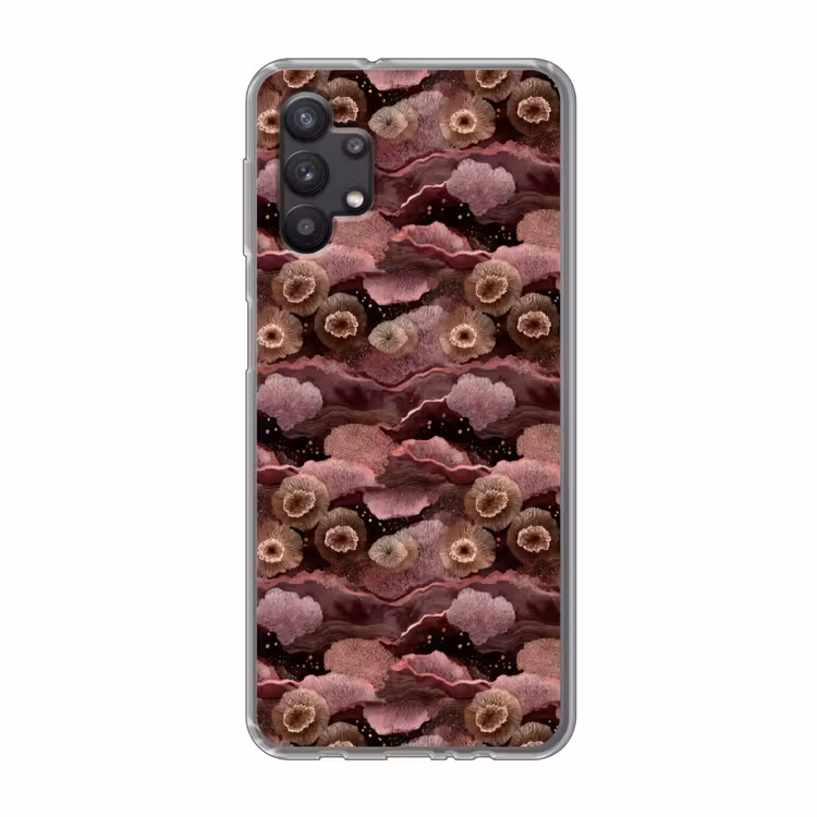 Koraal - Organisch - Roze Telefoonhoesje Samsung Galaxy A32 5G klein 346 -3d