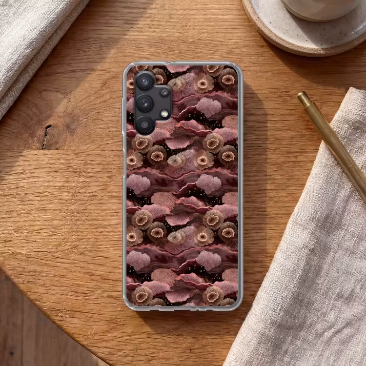 Koraal - Organisch - Roze Telefoonhoesje Samsung Galaxy A32 5G klein 346 -sfeer1