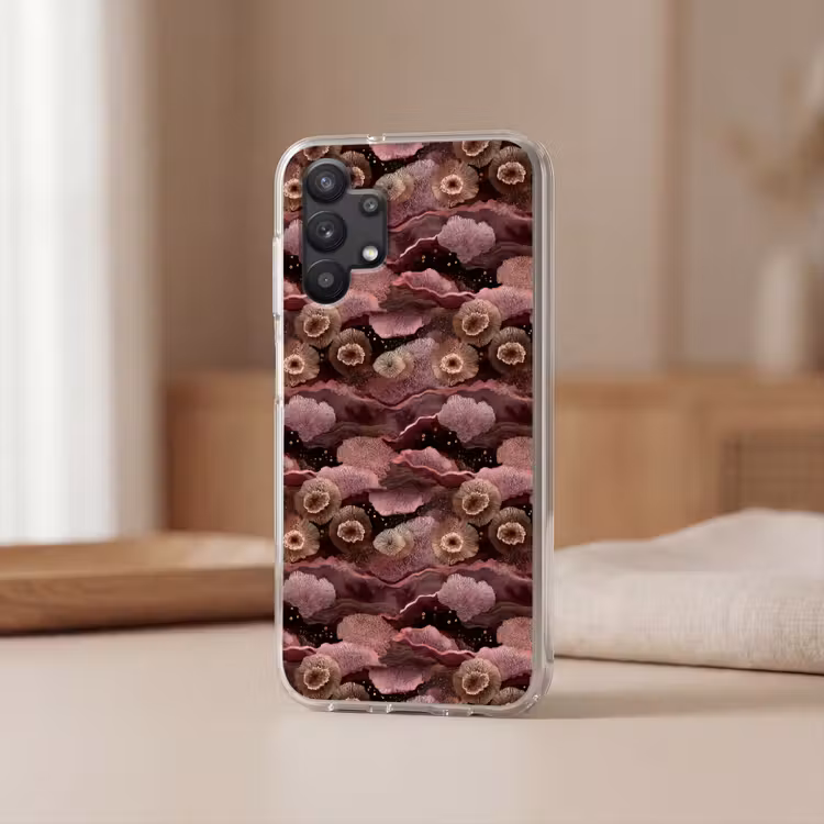 Koraal - Organisch - Roze Telefoonhoesje Samsung Galaxy A32 5G klein 346 -sfeer2