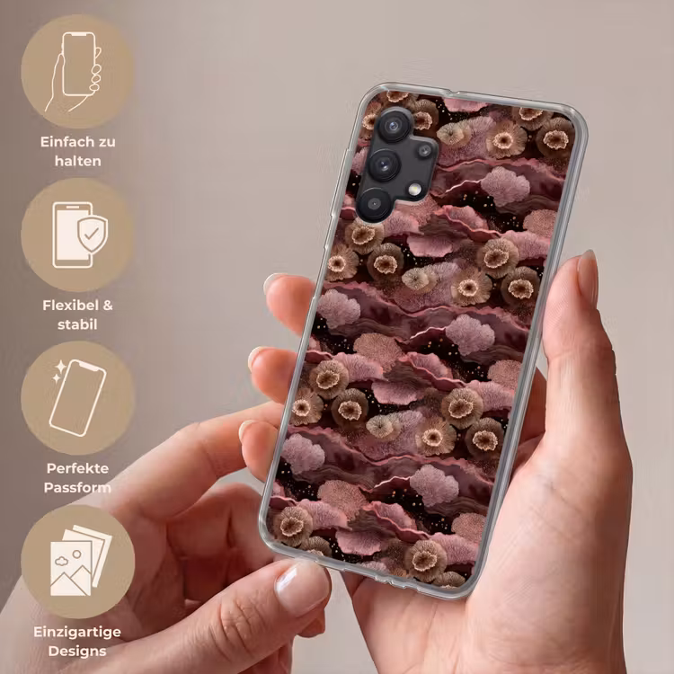 Koraal - Organisch - Roze Telefoonhoesje Samsung Galaxy A32 5G klein 346 -sfeer3_DE