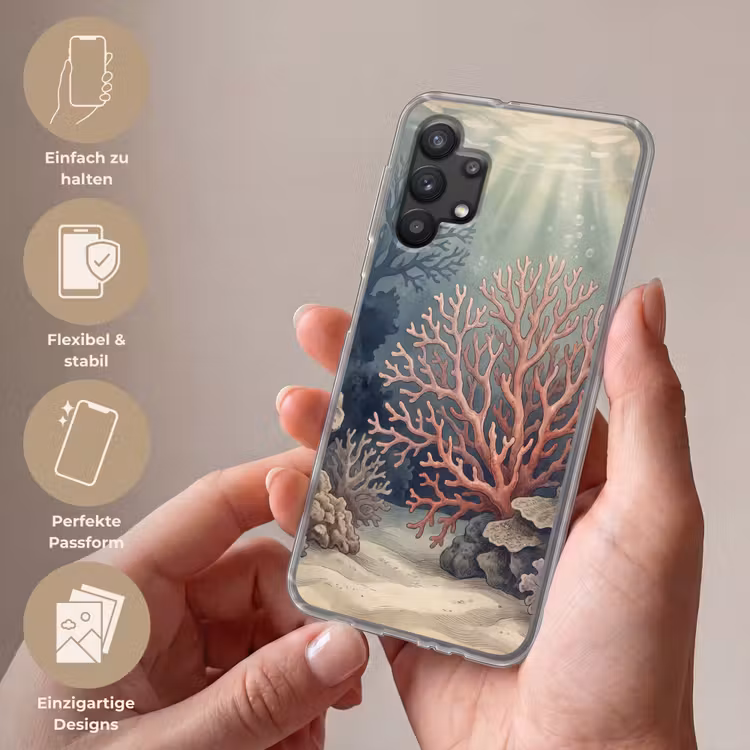 Koraal - Onderwater - Natuur - Roze Telefoonhoesje Samsung Galaxy A32 5G klein -sfeer3_DE