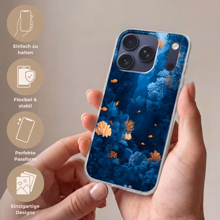 Koraalrif - Vissen - Oceaan - Blauw Telefoonhoesje iPhone 17 Pro klein -sfeer3_DE