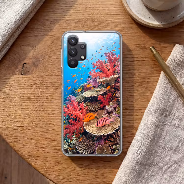 Koraalrif - Vissen - Onderwater - Tropisch - Rood Telefoonhoesje Samsung Galaxy A32 5G klein -sfeer1