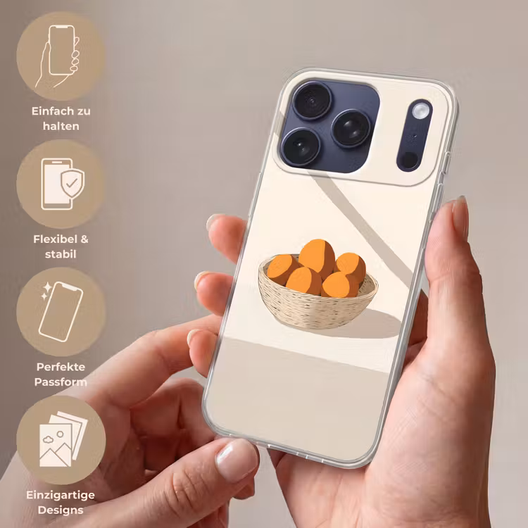 Mand - Fruit - Minimalistisch - Oranje Telefoonhoesje iPhone 17 Pro klein -sfeer3_DE