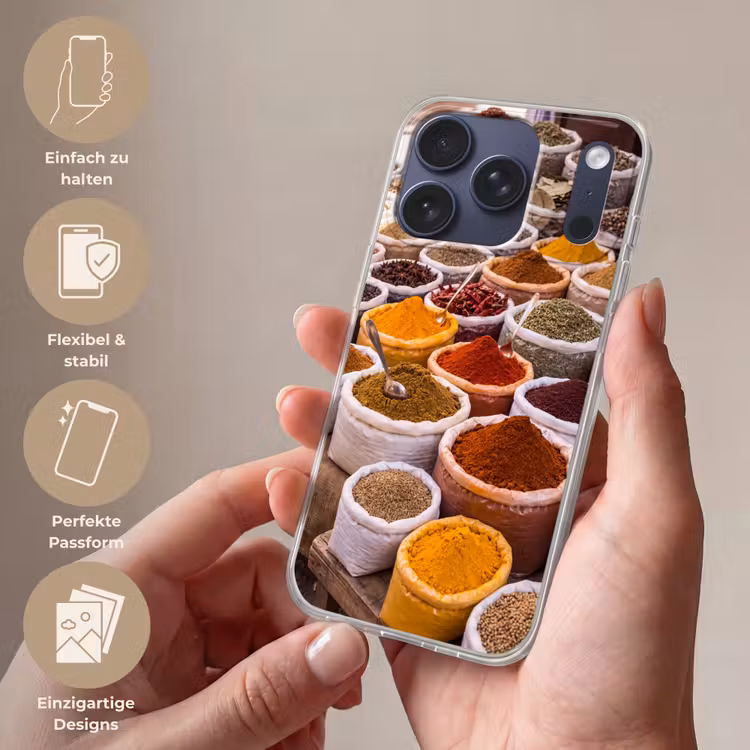 Handyhülle - Kräuter – Markt – Essen - Kruiden - Markt - Eten Telefoonhoesje iPhone 17 Pro klein