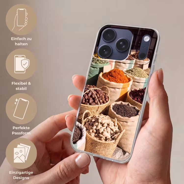 Handyhülle - Kräuter – Markt – Farbenfroh - Kruiden - Markt - Kleurrijk Telefoonhoesje iPhone 17 Pro klein