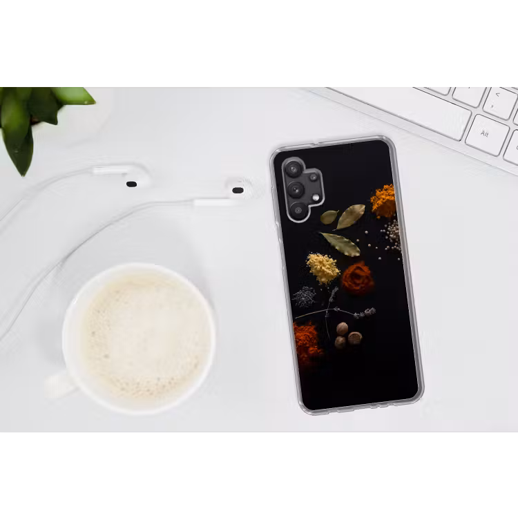 Kruiden - Zwart - Specerijen - Keuken - Koken Telefoonhoesje Samsung Galaxy A32 5G klein -oordopA32_5G