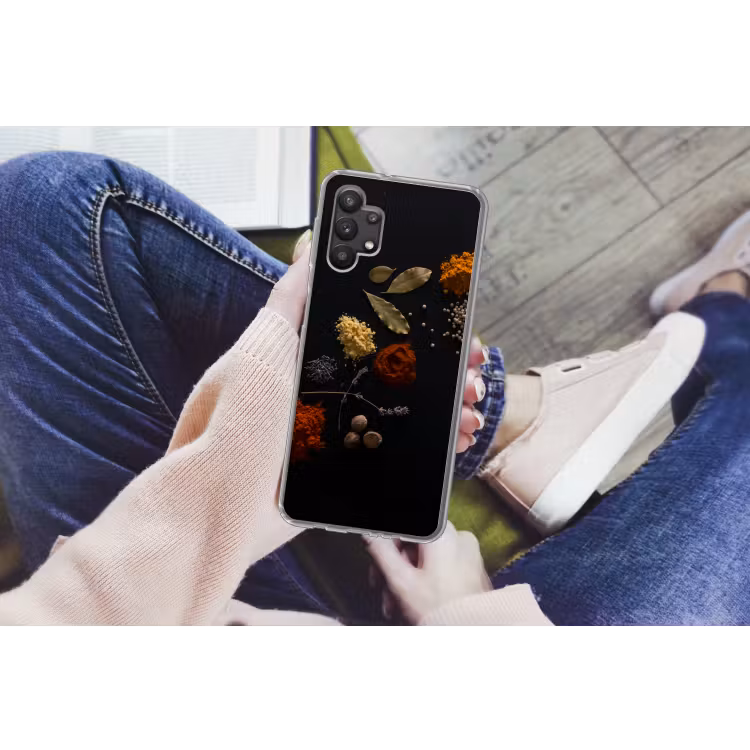 Kruiden - Zwart - Specerijen - Keuken - Koken Telefoonhoesje Samsung Galaxy A32 5G klein -handA32_5G