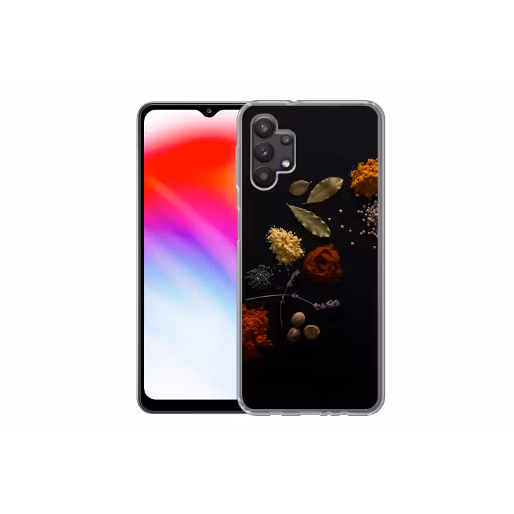 Kruiden - Zwart - Specerijen - Keuken - Koken Telefoonhoesje Samsung Galaxy A32 5G klein -dubbelA32_5G