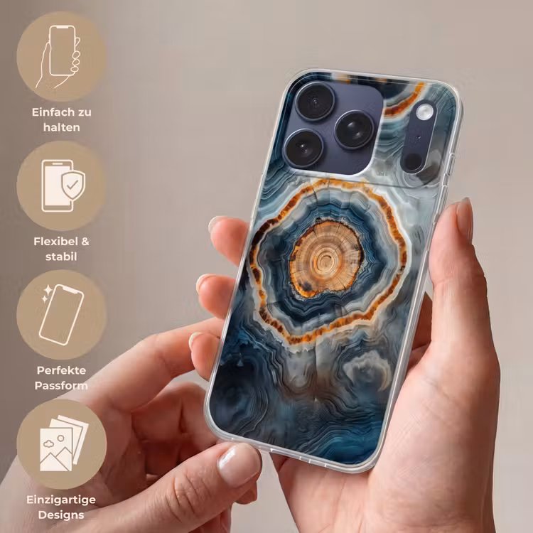 Cirkel - Ringen - Steen - Tinten Telefoonhoesje iPhone 17 Pro klein -sfeer3_DE