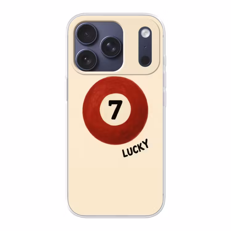 Cirkel - Zeven - Lucky - Rood Telefoonhoesje iPhone 17 Pro klein -3d