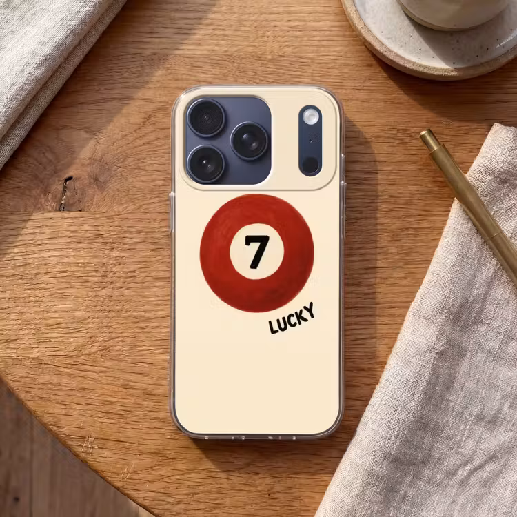 Cirkel - Zeven - Lucky - Rood Telefoonhoesje iPhone 17 Pro klein -sfeer1