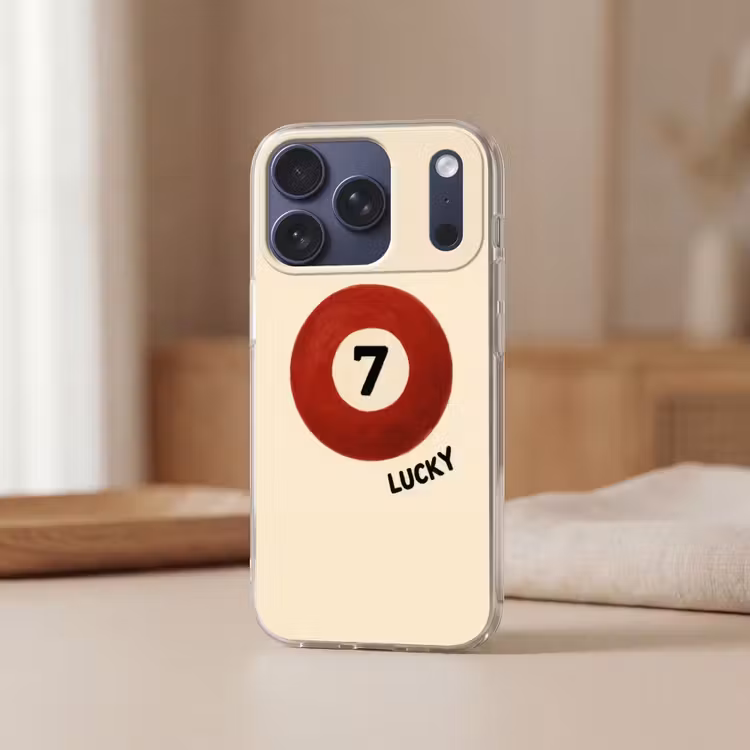 Cirkel - Zeven - Lucky - Rood Telefoonhoesje iPhone 17 Pro klein -sfeer2