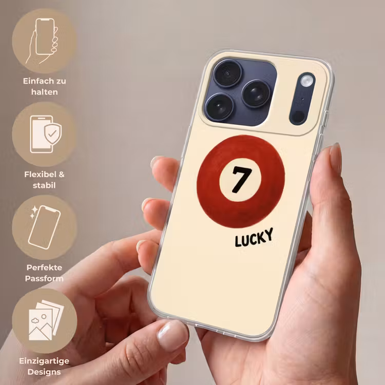 Cirkel - Zeven - Lucky - Rood Telefoonhoesje iPhone 17 Pro klein -sfeer3_DE