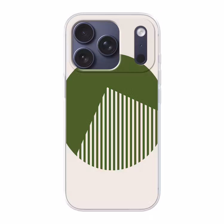 Cirkel - Strepen - Geometrisch - Abstract - Groen Telefoonhoesje iPhone 17 Pro klein -3d