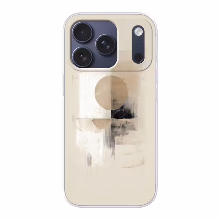 Cirkel - Compositie - Diepte - Beige Telefoonhoesje iPhone 17 Pro klein -3d